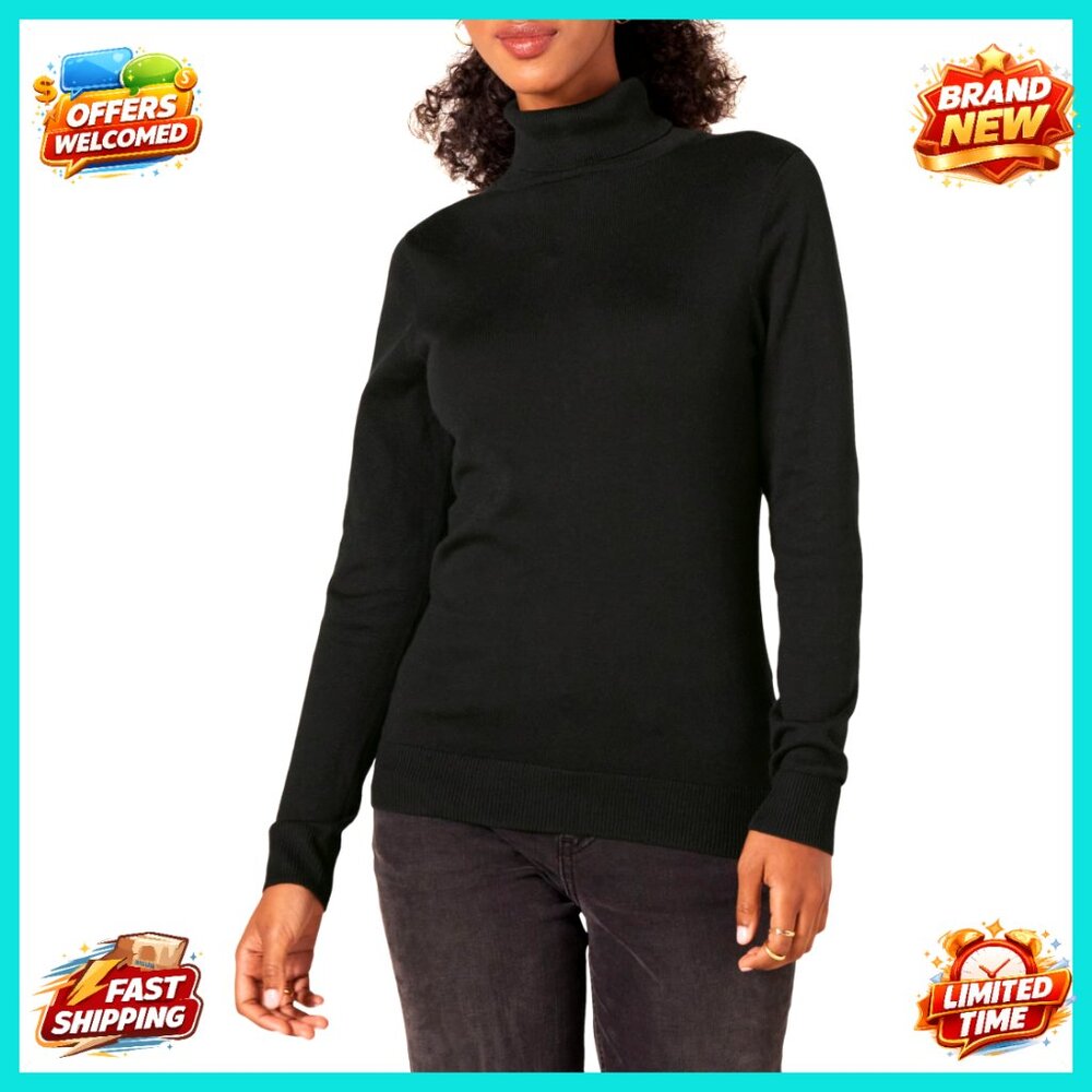 Lightweight Long-Sleeve Turtleneck Sweater, Classic Fit, Plus Size